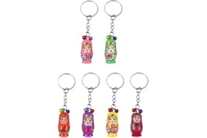 OATIPHO Portachiavi Matrioska Russa in Legno 3.4 Pollici Accessorio Decorativo Per Chiavi Stile Casual Per Regalo Bambole Russe Originale