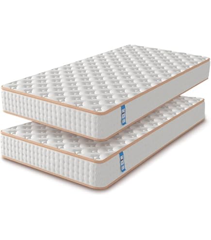 Sinlikon Lot De 2 Matelas 90x200 Cm, Épaisseur 14 Cm, Mousse Moelleuse Et Respirante, Pour 2 Personnes (2