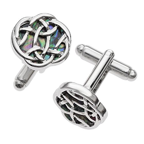 'Love You Forever' Silver Celtic Infinity Cufflinks Bookmark Letter Opener Abalone Paua Shell Ethically Sourced from New Zealand Elegant Gift Set in Retail Gift Box