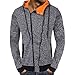 Produktbild UFACE Herren Casual Zip Cap mit Lässiger Herbst-Reißverschluss Kapuzen-Sweatshirt Outwear Tops Bluse(Grau,M)
