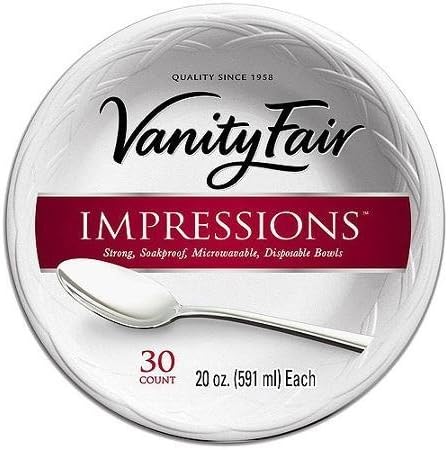 Vanity Fair Impressions 20 Oz Disposable Bowls, 30 count by Vanity