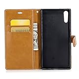 BONROY® Tasche Hülle für Handyhülle für Sony Xperia XZ / XZs Denim-Stoffe PU Leder Flip Schutzhülle Case Cover Etui Lederhülle mit Silikon Back Cover PU Leder Handytasche im Bookstyle Stand Funktion Kartenfächer Schale Stoßfest Handyhülle für Sony Xperia XZ / XZs - 