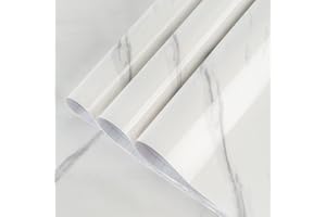 TOTIO Samoprzylepna tapeta, folia samoprzylepna, folia do mebli, mleczna biel, wzór marmuru, matowa, 60 cm x 9 m, wodoodporna naklejka na meble, tapeta samoprzylepna o wyglądzie granitu, "zrób to