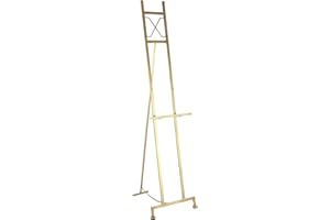 Deco 79 Grand présentoir réglable sur pied en métal, chevalet à 3 niveaux avec support de chaîne, 40,6 x 48,3 x 144,2 cm, doré