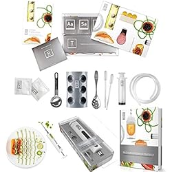 Molecule-R ultime Lot de 3 Kit de cuisine moléculaire de la cuisson et culinaires Nourriture et seringue Injecteur à marinade de style gastronomie moléculaire Cookbook avec 40 NEUF recettes