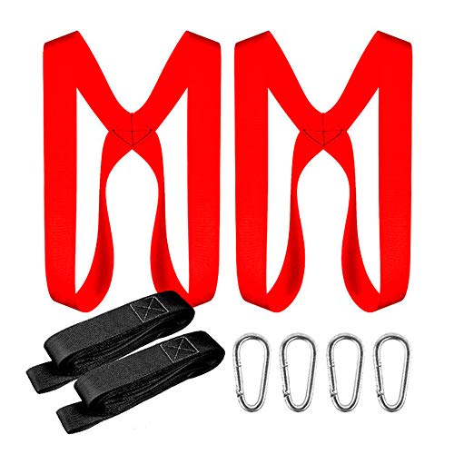 PONSA. EASY UP. Lot de 2 harnais de levage de poids + 2 mousquetons + 2 sangles de déménagement pour transporter des meubles ou quelconque objet lourd.