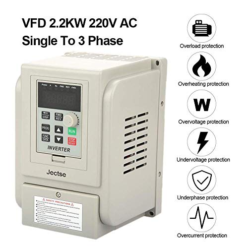 VFD Variateur de fréquence 220V 2,2 kW?Jectse monophasé à triphasé Contrôle PWM Entraînement à fréquence variabler VFD Variateur De Fréquence Vecteur Contrôle D'Onduleur
