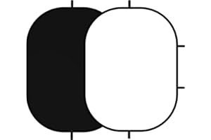 HENGMING Selens Telón de Fondo Fotográfico Blanco Negro Muselina Pantalla Self Tape Backdrop Croma Chromakey Fondo Plegable Pop Up 100x150cm para Retrato Fotografía Vídeo Juego Youtube Estudio con Bolsa