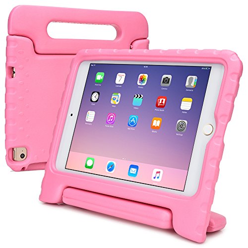 iPad Mini 4 hülle fur kinder, COOPER DYNAMO Beanspruchbare, strapazeirfähige, robuste, gepolsterte Hartschalenhülle mit integriertem Griff, Standfunktion & durchsichtigem Displaysschutz (Pink)