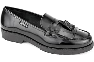 ZGIRLS Mocasin Yale 404 College Negro Zapato Castellano Adolescentes NIÑA Uniforme Escolar Resistentes Impermeables