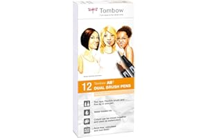 Tombow - ABT Dual Brush | Estuche con 12 Rotuladores Acuarelables de Doble Punta en Colores para Retratos