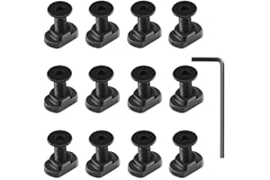 Peminkoo Lot de 10 vis M-Lok, Ensembles de Remplacement de vis à écrou en T pour Rails, vis et écrous Longs ou Courts pour Montage sur Rail Picatinny Unique, Accessoires avec clé Allen