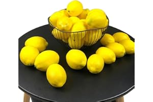 LGEGE Fake Lemons 30 Pcs Set - Artificial Fruits for Lemonade Party, Kitchen Table Decoration, Photography Props (5cm Dia.)