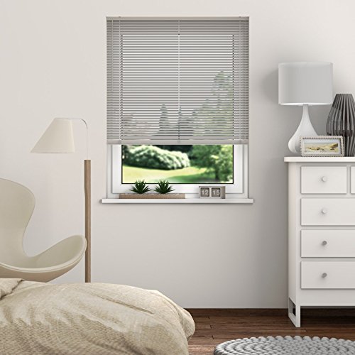 DESWIN Jalousien – Klemm-Jalousie – 90 x 150 cm SILBERGRAU – Aluminium – (mit Klemmhaltern, Magnete, Halter zum Schrauben) - 3