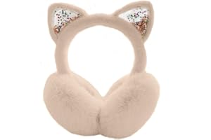 SUGSHYN Orejeras Frio Orejeras Niña de Invierno Ajustable Plegables Peluche Lindo Earmuffs de Felpa con Orejas de gato Regalo de Invierno