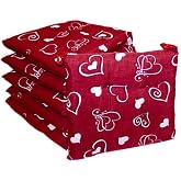 Russo Tessuti - Set 6 Coprisedia Imbottiti Con Laccetti, Fantasia Peperoncino. Dimensioni 38x38 Cm, Spessore 3 Cm. Non Sfoderabili. Perfetti Per La Cucina!