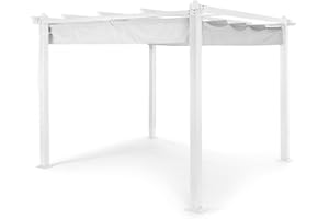 Blumfeldt Pergola Impermeabile con Tetto Retrattile, Pergola 3x3 Stabile, Gazebo Pergola in Metallo e Struttura in Alluminio, Pergolato da Giardino Anti UV, Tendone da Giardino, Tetto in Poliestere