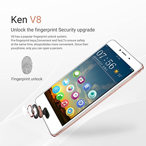 GÃ¼nstiges smartphone ohne Vertrag, KEN V8 Dual SIM 4G Handys, Touchscreen digitales 5,5 Zoll Display, Fingerabdruck Sensor, 16 GB Speicher, Android 6.0, BatteriekapazitÃ¤t 3000 mAh