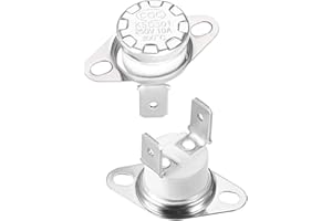 sourcing map interruptor de control de temperatura, termostato, 200 ° c 10a normalmente cerrado nc 2pcs