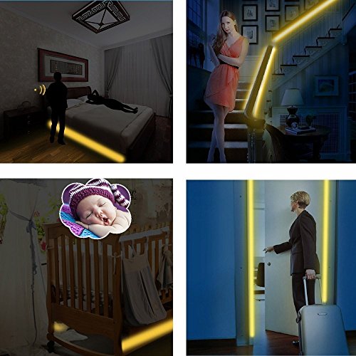 Bewegung aktiviert Bett Licht, GOCHANGE Flexible LED Streifenlicht, Auto Ein/Aus Bewegungsmelder Nachttischlampe, Bewegung aktivierte LED-Lichtleiste （zwei Sensor Kit） - 5