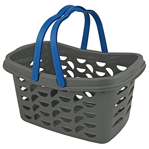 Gies 7042 EcoLine-Einkaufskorb mit 2 Henkeln circa 18 L, Plastik, grau, 475 x 300 x 240 cm