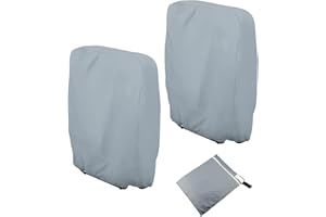 DONKEN Garden Folding Reclining Chair Cover, 2Pcs Garden Chair Covers Cover Windproof, Anti-UV, Hydrophobic Oxford Fabric Outdoor Patio Sunbed Cover Sun Lounger Covers with Storage Bag, Grey