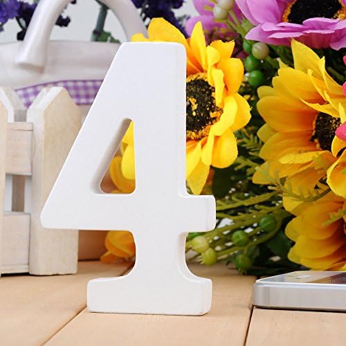 JINGXU Wooden Number 0-9 DIY Numbers DIY Words for Wedding Birthday Party Home Decorations (number 4)