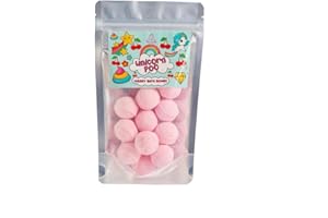 BARE BOUTIQUE Unicorn Poo Cherry Bath Bomb Pack - 12 Mini Cherry Scented Bath Bombs. Ideal Birthday Gift, self Care Gift, Secret Santa Gift for Girls.……