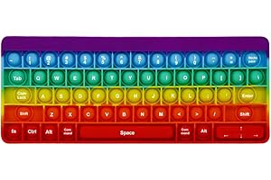 ARVALOLET Pop It Fidget Toy, Push Pop Bubble Fidget Sensory Toy Rainbow Keyboard Shape Pop Ont, Fidget Popper materiales de aprendizaje ansiedad estrés juguete para niños adultos autismo, ADD, ADHD