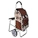 Produktbild HanLi Trolley Dolly Leichte Aluminium-Legierung mit Sitz Klapprad 2 große Kapazität Shopper , brown