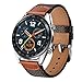 Produktbild Feitb Retro Steinmuster Lederarmband Klassisch Uhrenarmband Handschlaufe Ersatzarmband Armband Geschenk-Ersatzband Uhren,für Damen, Herren,Kompatibel für Huawei Watch GT (Schwarz)