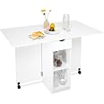 Mondeer Klappbarer Esstisch Mit 2 Ablagen Und Rollen 140 X 80 X 75 Cm Eiche+Weiß Ab 71,99 € | Preisvergleich Bei