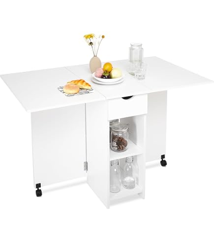 HOMCOM mobiele tafel bureau klaptafel bijzettafel planken hout | Netherlands