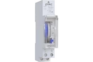 Plikc TIM501 - Interruttore orario elettromeccanico a cavalieri, programmazione giornaliera, installazione su Barra DIN 1 modulo, riserva di carica 72 ore
