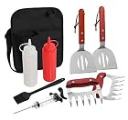 POLIGO 9-teiliges Grill-Grill-Zubehör für den Grill Grill-Set – Spatel, Fleischklauen, Würze Flaschen – Bild 1