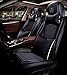 Produktbild Four Seasons Allgemeine Flachs Autositzbezug 5 Sitze Komplett-Set Komfortabel, Atmungsaktiv, Saugfähig, Statische Elektrizität, Kein Geruch (Farbe : SCHWARZ)