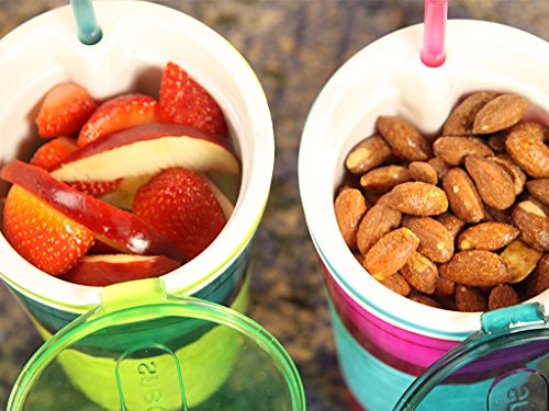 Snacky Magic – 2in1-Drink-Snack-Becher TV Original BCdirekt (Grün/Orange) - 6