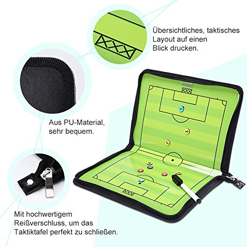 GHB Coaches Taktiktafel Taktiktafel fussball Coach-board mit Stifte, Radiergummi, Magneten - 4