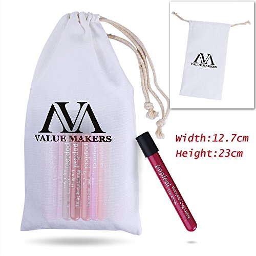 Matt Lipglosse Set ,VALUE MAKERS® Matte Liquid Lipsticks, Set aus 12 verschiedenen Farben mit Aufbewahrungstasche – wasserfest, langanhaltend, cremig – 12er Pack Lippenstifte(NET WT.12 x 4,4 g) - 8