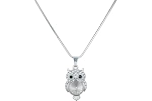 Ouran Długi naszyjnik dla kobiet, naszyjnik z wisiorkiem w kształcie sowy dla dziewcząt, różowe złoto i srebrny, naszyjnik z cyrkonią, kryształowy choker naszyjnik