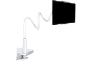 TUBAWD Kindle Holder, Kindle Stand, Gooseneck Tablet Holder White Bed Release Your Hands Beautiful and Practical Computer Stand for Home and Office (White (B))