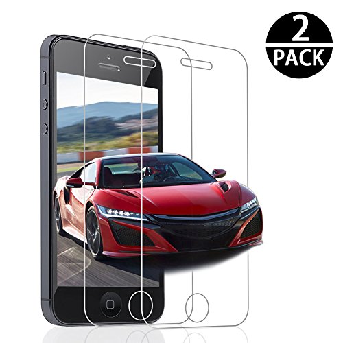 Verre Trempé iPhone SE 5 5S 5C,[2 Pièces] Genki Ultra Clear Extreme Résistant Protection écran Film Protection iPhone SE 5 5S 5C
