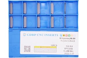 CDBP MGMN150-L Insertos de ranurado de carburo para MGEHR/L y MGIVR/L Soporte de herramientas de corte de ranurado, instalado con KOLORY, revestimiento PVD, 10 piezas (MGMN150-L)