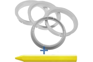 RKC 4X Anillos de centrado Blancos 72,5 mm x 65,1 mm + 1x Pastel para neumáticos de Goma y Verdes