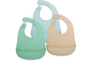 Lilly Moon Silikon Lätzchen Baby, BPA-frei wasserdicht mit Auffangschale, Baby Latz abwaschbar, Silikon Babylätzchen und Kleinkinder Jungen und Mädchen, Babyzubehör