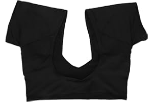 FILFEEL Underarm Sweat Vest Washable Armpit Sweat Pad Underarm Sweat Short Sleeve Shirt Armpit Sweating Guard Protector for Women Girls, Breathable and Quick Drying, Black (M)
