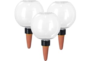 FANGEHONG 3 Pcs Globe d'Arrosage Plante 500ml, Arrosage Automatique Transparent avec Cône d'Écoulement, Ampoules Boule Système d'irrigation Jardin Plastique, Distributeur d'eau Plantes Intérieur Extérieur (D)