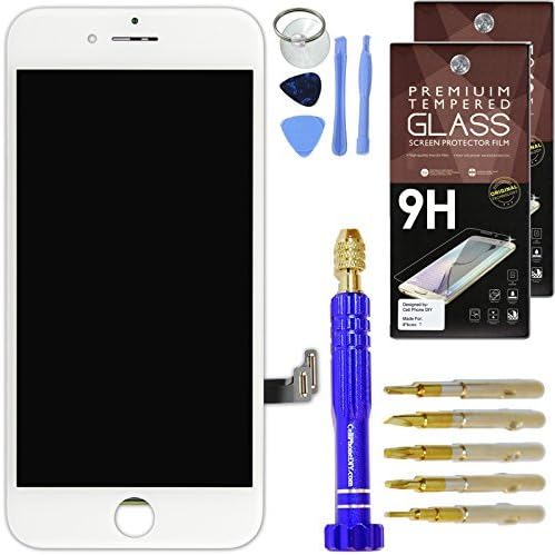 DIY iPhone 7 Screen Replacement 4.7" White , LCD Touch Screen Digitizer Assembly Set + Premium Glass Screen Protector + Free Repair Tool Kit