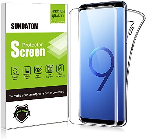 Sundatom Samsung Galaxy S9 Plus Glass Screen Protector, Tempered Glass Protective Full Coverage Film [Shock-Proof] [Anti-Scratch] [ Anti-Shatter] For Samsung Galaxy S9 Plus