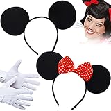 German Trendseller® - Minnie Maus Ohren + Schleife ┃ Kostüm ┃ Mäuschen Ohren ┃ Werden Sie zur Minnie Maus ✔ - 